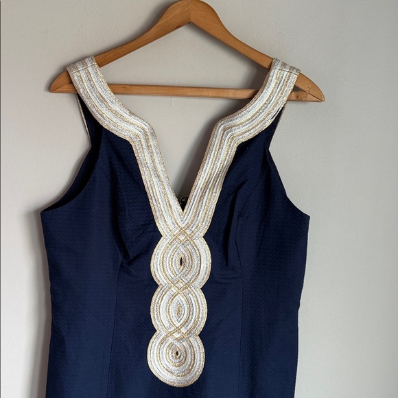 NEW LILLY PULITZER VALLI SHIFT DRESS in True Navy 8 - Picture 3 of 14